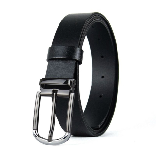 Kožený opasok ONYX EDGE, šírka 3,3 cm, Čierny