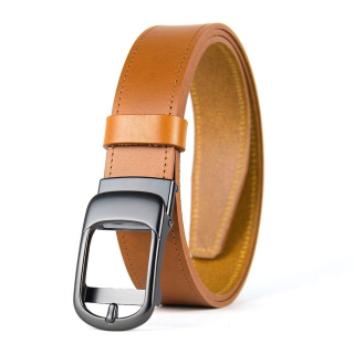 Kožený opasok PEARL FLOW 3,5 cm, brzdová pracka bez dierok, Koňakový