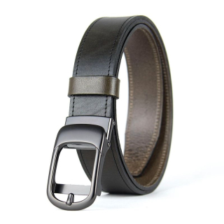 Kožený opasok PEARL FLOW 3,5 cm, brzdová pracka bez dierok, Olivový