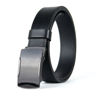 Opasok z pravej kože s brzdovou prackou PHANTOM, 3,5 cm, Čierny