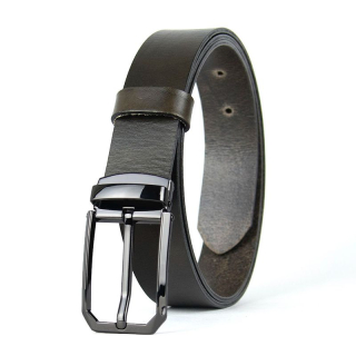 Kožený opasok PLATINUM, šírka 3,3 cm, Olivový