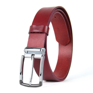 Kožený opasok SILVERLINE, šírka 3,3 cm, Bordový