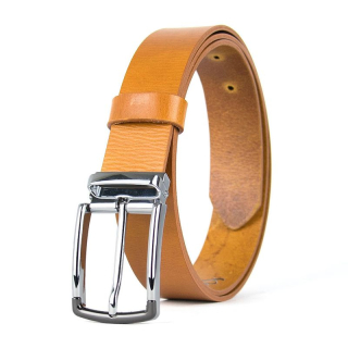 Kožený opasok SILVERLINE, šírka 3,3 cm, Koňakový