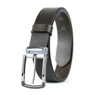 Kožený opasok SILVERLINE, šírka 3,3 cm, Olivový