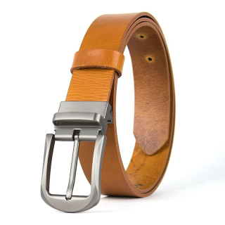 Kožený opasok STEEL NOVA, šírka 3,3 cm, Koňakový