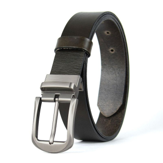 Kožený opasok STEEL NOVA, šírka 3,3 cm, Olivový