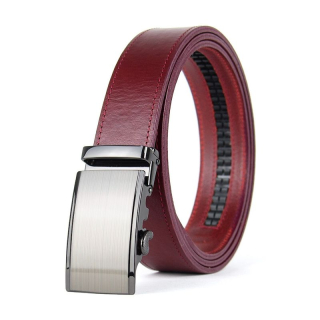 Opasok z pravej kože s automatickou prackou STEELCORE, Bordový