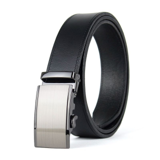 Opasok z pravej kože s automatickou prackou STEELCORE, Čierny