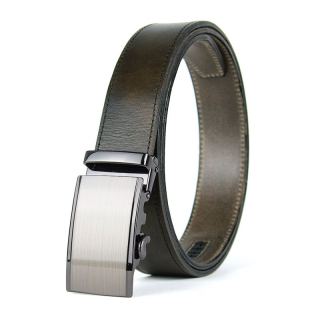 Opasok z pravej kože s automatickou prackou STEELCORE, Olivový