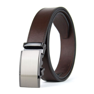 Opasok z pravej kože s automatickou prackou STEELCORE, Tmavo hnedý
