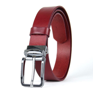 Kožený opasok STRIKE, šírka 3,3 cm, Bordový