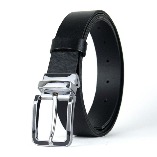 Kožený opasok STRIKE, šírka 3,3 cm, Čierny
