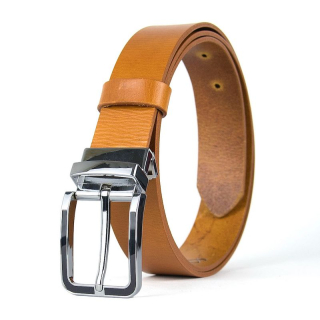 Kožený opasok STRIKE, šírka 3,3 cm, Koňakový