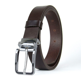 Kožený opasok STRIKE, šírka 3,3 cm, Tmavo hnedý