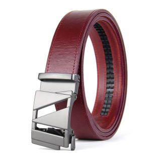 Opasok z pravej kože s automatickou prackou SURVEX, Bordový