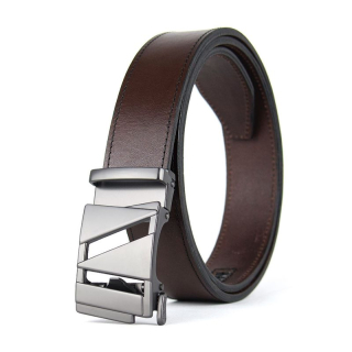 Opasok z pravej kože s automatickou prackou SURVEX, Tmavo hnedý
