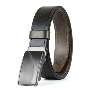 Opasok z pravej kože s brzdovou prackou TITAN CURVE, 3,5 cm, Olivový