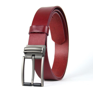 Kožený opasok TITAN SHADOW, šírka 3,3 cm, Bordový