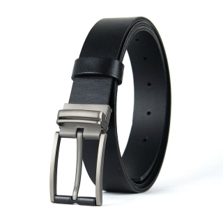 Kožený opasok TITAN SHADOW, šírka 3,3 cm, Čierny