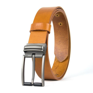 Kožený opasok TITAN SHADOW, šírka 3,3 cm, Koňakový