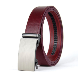 Kožený opasok VELOX 3,5 cm, automatická pracka, Bordový