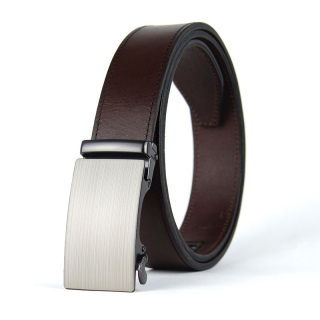 Kožený opasok VELOX 3,5 cm, automatická pracka, Tmavo hnedý