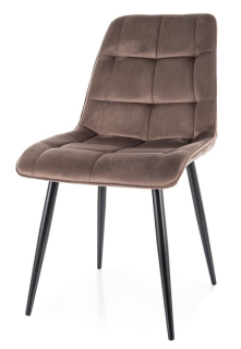 Jedálenská stolička s tvarovaným telom, čierny mat, cappuccino látka