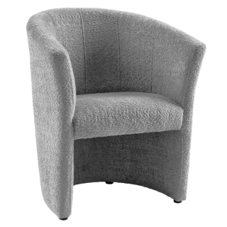 Moderné klubové kreslo, sivé v látke Coral Boucle