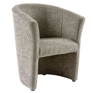 Moderné klubové kreslo, sivobéžové Taupe v látke Coral Boucle