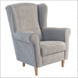 Dizajnový ušiak, sivý v látke Coral Bouclé