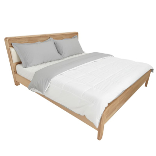 Manželská posteľ 180 z masívu s roštom, prírodná