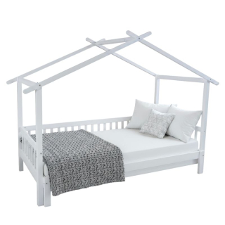 Montessori posteľ rozkladacia 90-180x200 cm, biela, masív