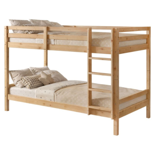 Poschodová posteľ 90x200 z masívneho dreva, prírodná