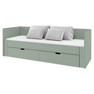 Rozkladacia posteľ 90-180x200 s roštom, sivozelená