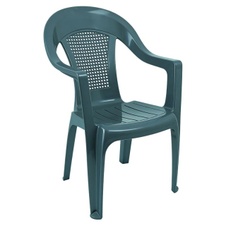 Praktické záhradné stohovateľné kreslo plastové, zelené