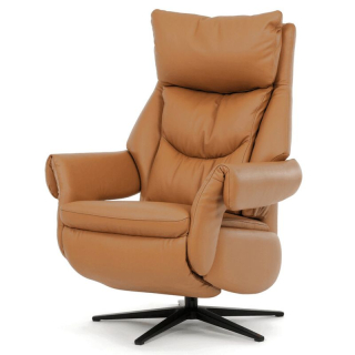 Luxusné béžové kožené relaxačné kreslo s elektrickým polohovaním