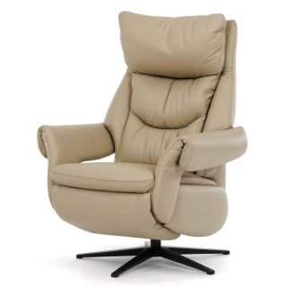 Luxusné krémové kožené relaxačné kreslo s elektrickým polohovaním