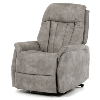 Výklopné, elektrické, polohovacie kreslo, sivá vintage látka