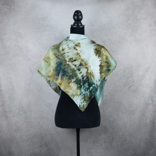 Hodvábna šatka LIMITED_317, 90×90 cm, ručne vyrábaná na Slovensku