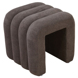 Moderný dizajnový taburet, 40 cm, hnedá látka