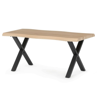 Konferenčný stolík, MDF doska 120x60, dekor divoký dub, nohy čierny kov