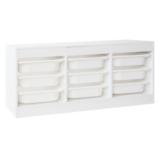 Organizér s úložnými boxami z MDF biely