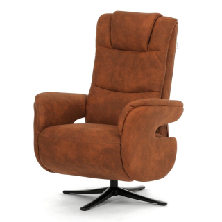 Polohovacie elektrické kreslo, hnedá, látka vintage, Zero Gravity