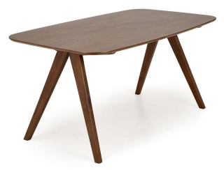 Moderný jedálenský stôl, 160 cm, orech, s masívnymi drevenými nohami