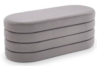 Elegantná taburetka s úložným priestorom 110 cm, sivý zamat