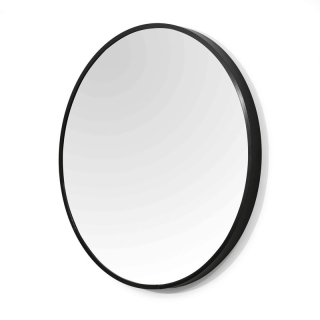 Okrúhle závesné zrkadlo 60 cm, čierne