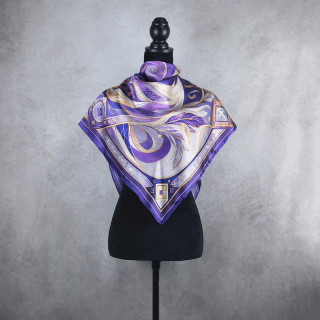 Hodvábna šatka LÍŠKA – PURPUROVÁ, 100 % prírodný hodváb, 90 × 90 cm