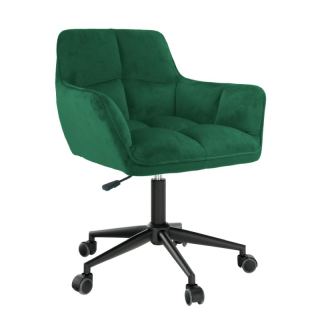 Štýlové kancelárske kreslo v smaragdovej zamatovej látke