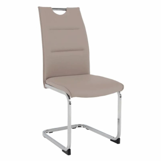 Štýlová jedálenská stolička v svetlohnedej ekokoži