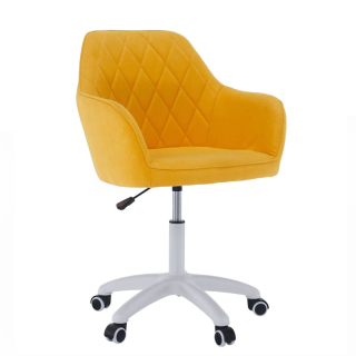 Nadčasové kancelárske kreslo, žltá látka